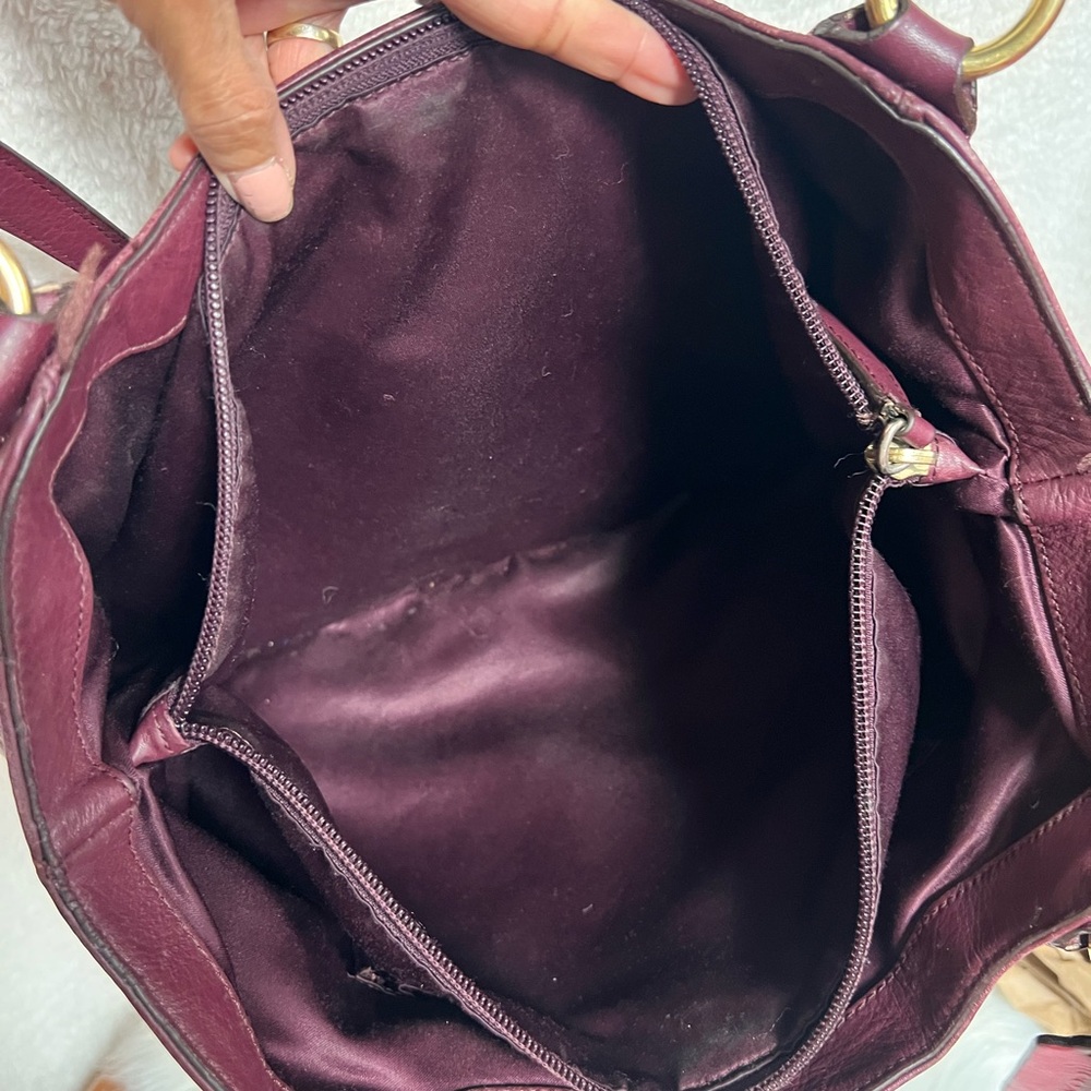 Coach Dark Red Leather Shoulder Bag - Picture 8 of 12